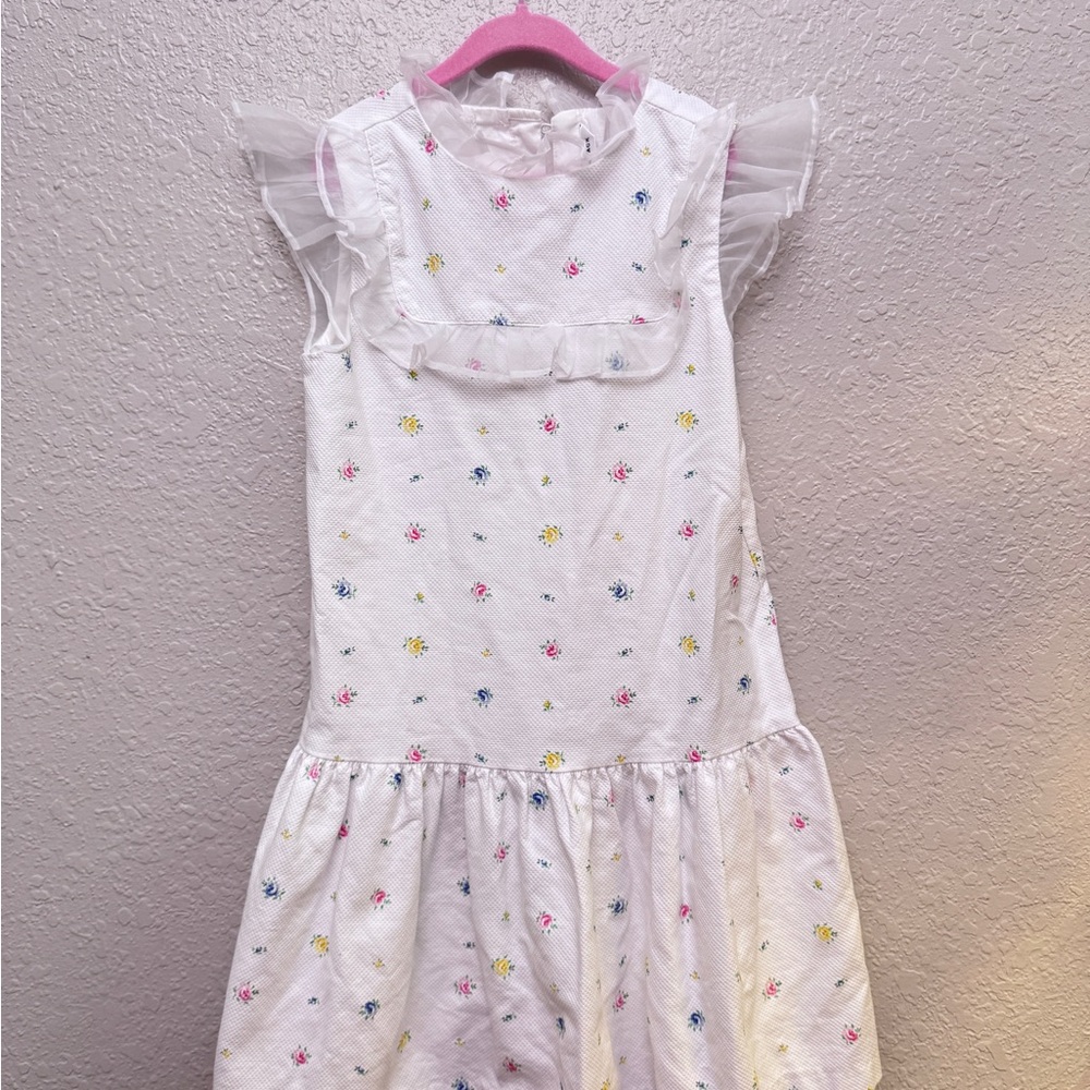 Janie and Jack White Dress with Floral Accents